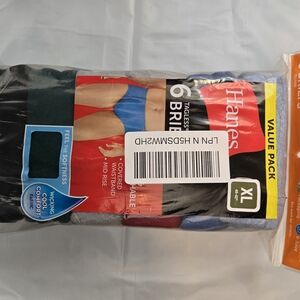 Hanes Men's 6pk Tagless Briefs - Multi Color Size XL new In Package